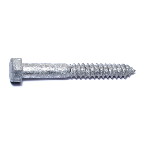 Midwest Fastener Lag Screw, 5/8 in, 5 in, Steel, Hot Dipped Galvanized Hex Hex Drive, 25 PK 08234 - main